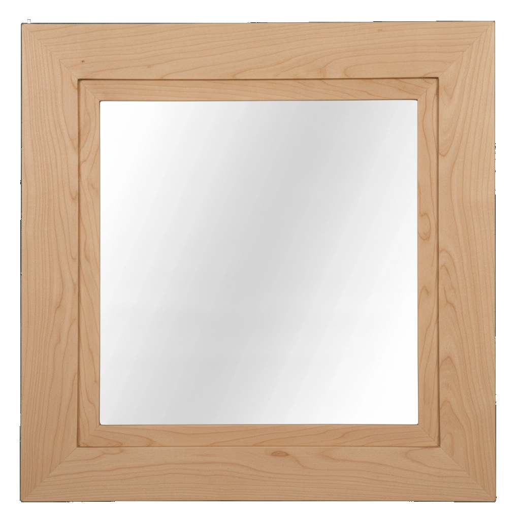 Trusty Wood Lexington mirror rendered in Brown Maple finish, rendering, actual wood/finish may vary