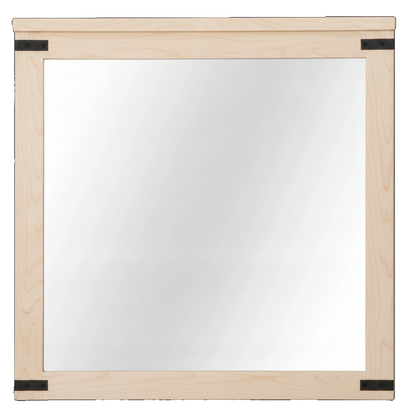Trusty Wood Lexington mirror rendered in Hard Maple finish, rendering, actual wood/finish may vary