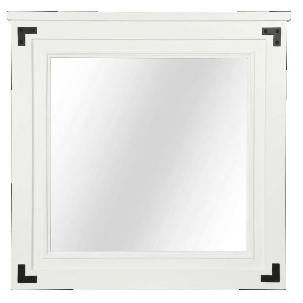 Trusty Wood Lexington mirror rendered in Painted (white) finish, rendering, actual wood/finish may vary