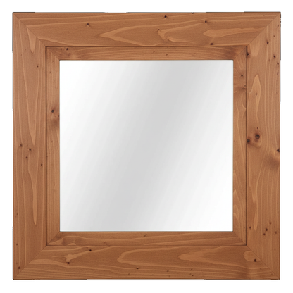 Trusty Wood Lexington mirror rendered in Rustic Cherry finish, rendering, actual wood/finish may vary