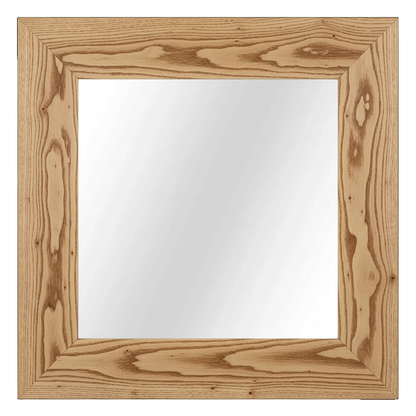 Trusty Wood Lexington mirror rendered in Rustic Hickory finish, rendering, actual wood/finish may vary