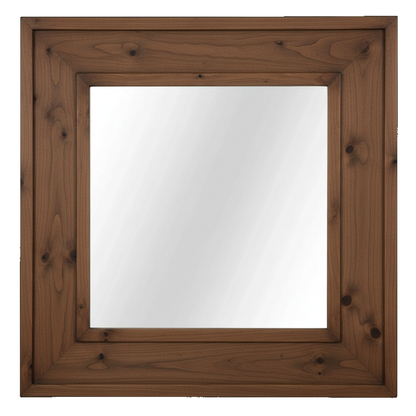 Trusty Wood Lexington mirror rendered in Rustic Walnut finish, rendering, actual wood/finish may vary