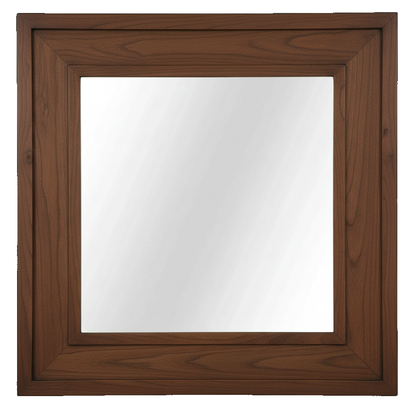 Trusty Wood Lexington mirror rendered in Walnut finish, rendering, actual wood/finish may vary
