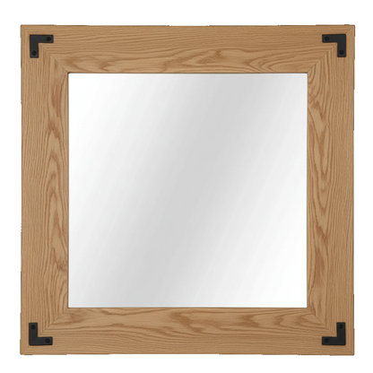 Trusty Wood Lexington mirror rendered in White Oak finish, rendering, actual wood/finish may vary