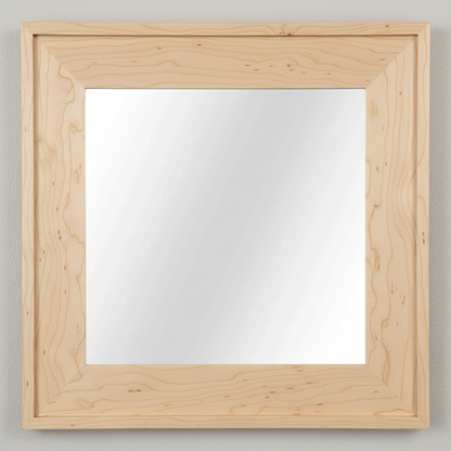 Trusty Wood Lexington mirror rendered in Wormy Maple finish, rendering, actual wood/finish may vary