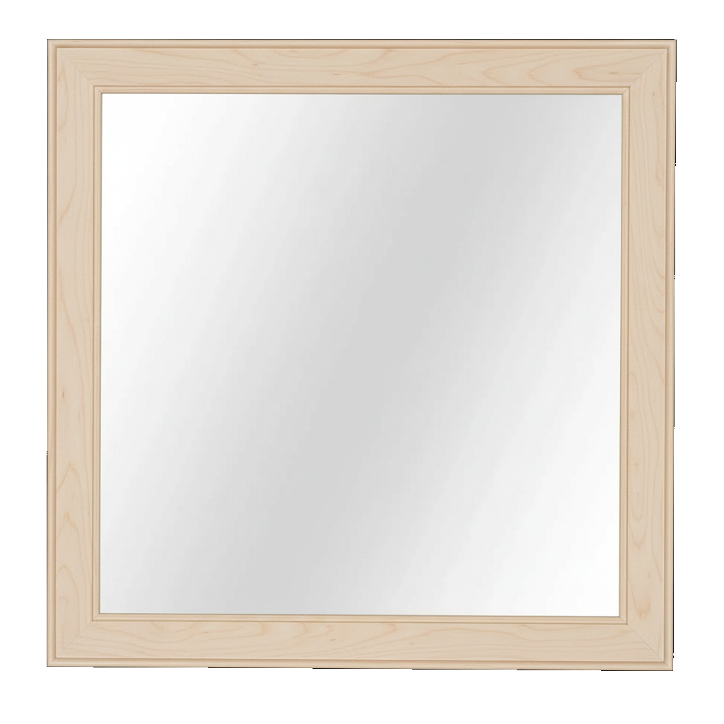 Trusty Wood Ocean City mirror rendered in Hard Maple finish, rendering, actual wood/finish may vary