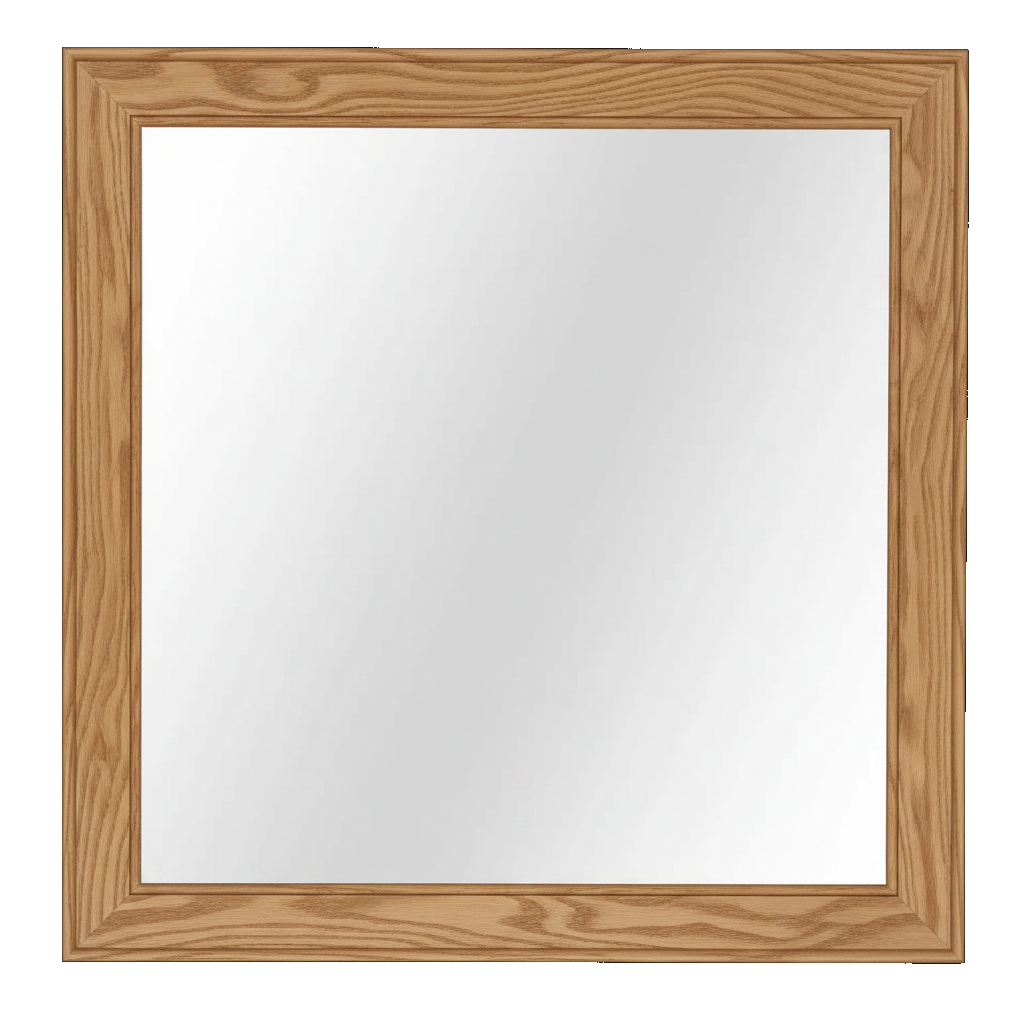 Trusty Wood Ocean City mirror rendered in Hickory finish, rendering, actual wood/finish may vary