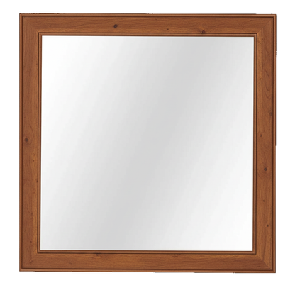 Trusty Wood Ocean City mirror rendered in Rustic Cherry finish, rendering, actual wood/finish may vary