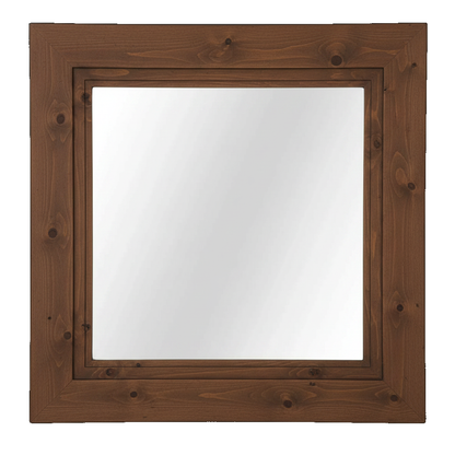 Trusty Wood Ocean City mirror rendered in Rustic Walnut finish, rendering, actual wood/finish may vary