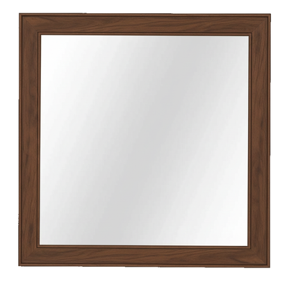 Trusty Wood Ocean City mirror rendered in Walnut finish, rendering, actual wood/finish may vary