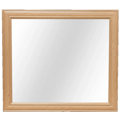 Trusty Wood Rosedale mirror rendered in Brown Maple finish, rendering, actual wood/finish may vary