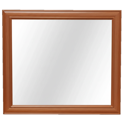 Trusty Wood Rosedale mirror rendered in Cherry finish, rendering, actual wood/finish may vary