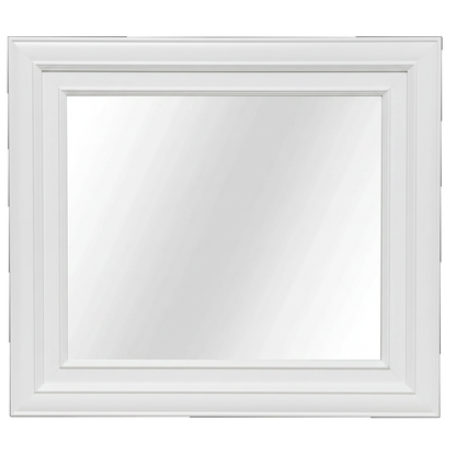 Trusty Wood Rosedale mirror rendered in Painted (white) finish, rendering, actual wood/finish may vary