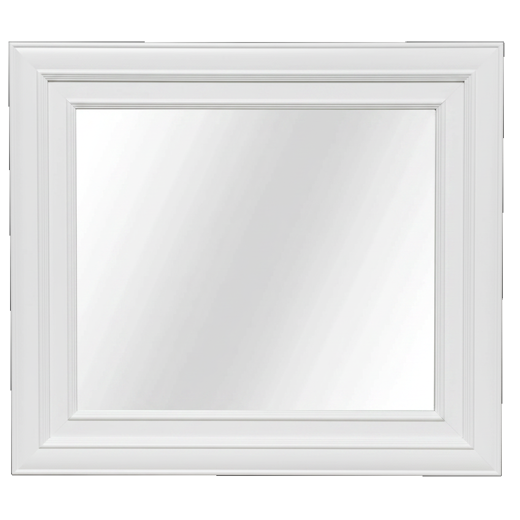 Trusty Wood Rosedale mirror rendered in Painted (white) finish, rendering, actual wood/finish may vary