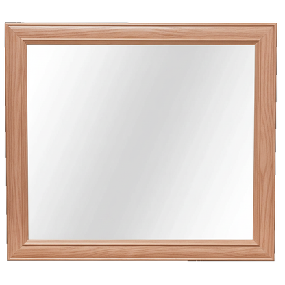 Trusty Wood Rosedale mirror rendered in Red Oak finish, rendering, actual wood/finish may vary