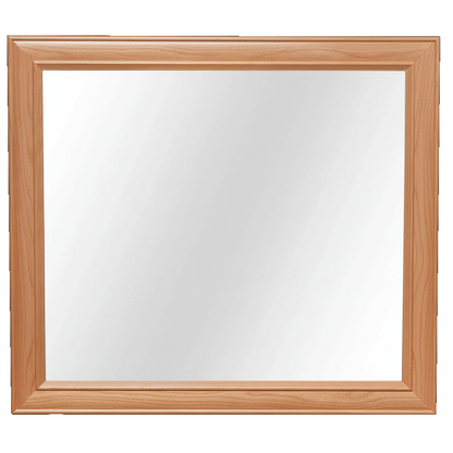 Trusty Wood Rosedale mirror rendered in Sap Cherry finish, rendering, actual wood/finish may vary