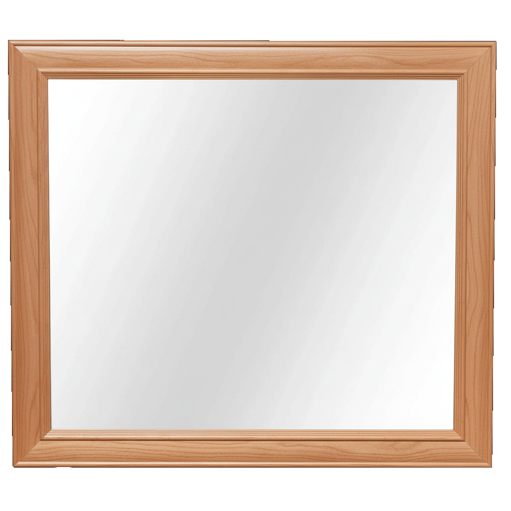 Trusty Wood Rosedale mirror rendered in Sap Cherry finish, rendering, actual wood/finish may vary