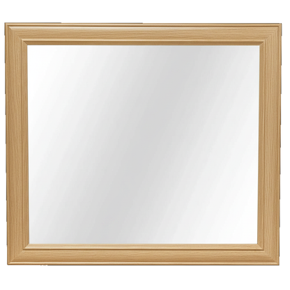 Trusty Wood Rosedale mirror rendered in White Oak finish, rendering, actual wood/finish may vary