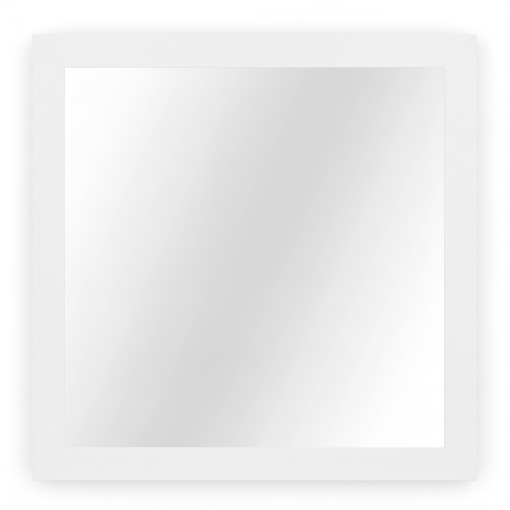 Trusty Wood Standard mirror rendered in Painted (white) finish, rendering, actual wood/finish may vary