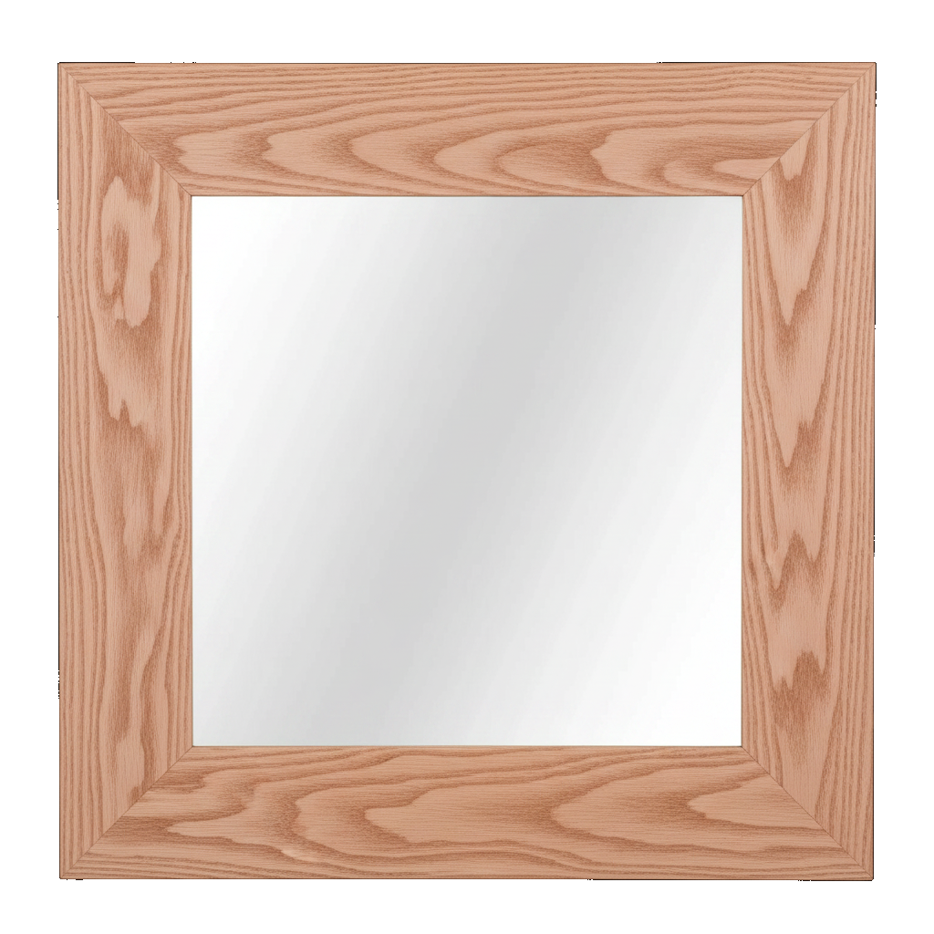 Trusty Wood Standard mirror rendered in Red Oak finish, rendering, actual wood/finish may vary