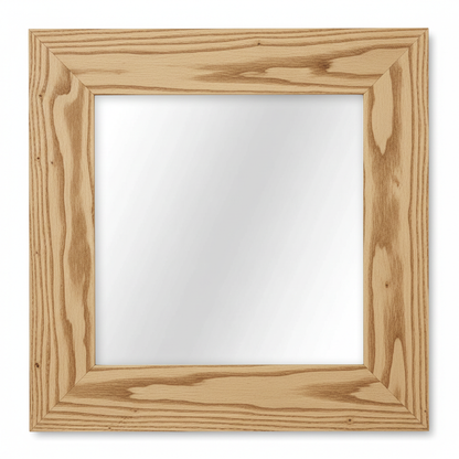 Trusty Wood Standard mirror rendered in Rustic Hickory finish, rendering, actual wood/finish may vary