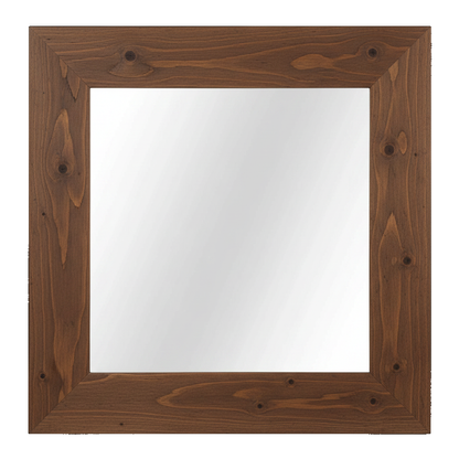 Trusty Wood Standard mirror rendered in Rustic Walnut finish, rendering, actual wood/finish may vary