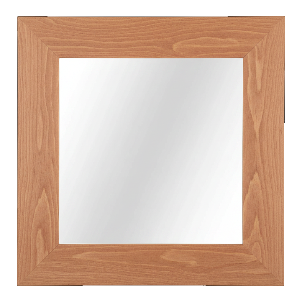Trusty Wood Standard mirror rendered in Sap Cherry finish, rendering, actual wood/finish may vary