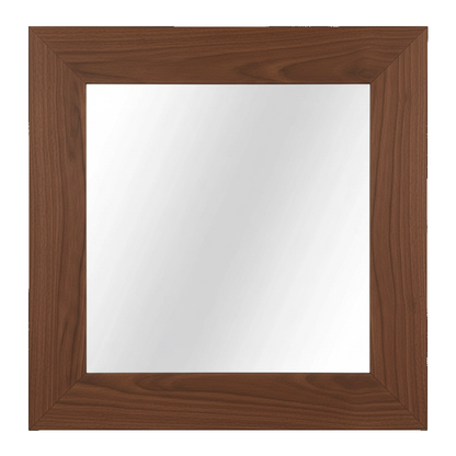 Trusty Wood Standard mirror rendered in Walnut finish, rendering, actual wood/finish may vary