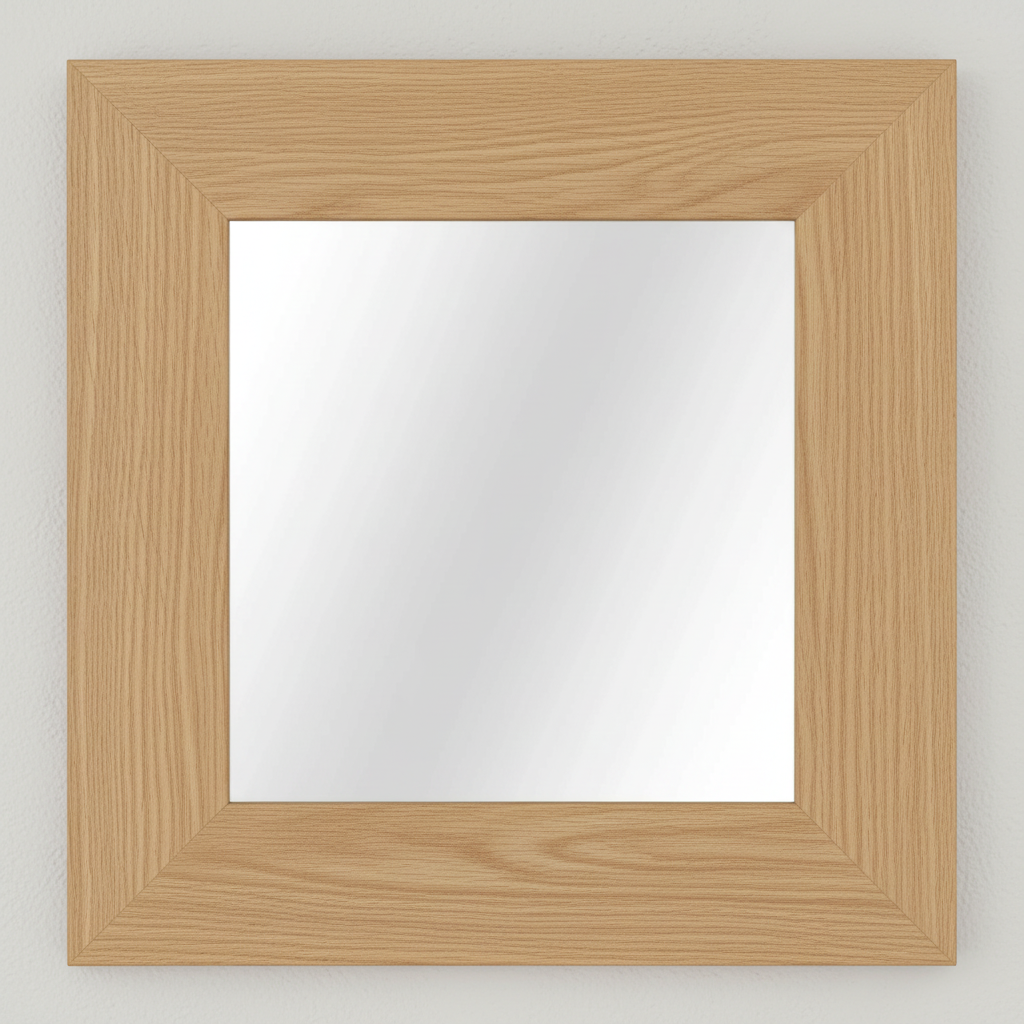 Trusty Wood Standard mirror rendered in White Oak finish, rendering, actual wood/finish may vary