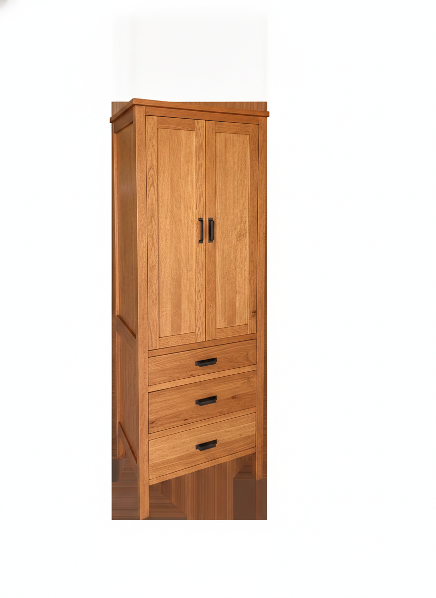 Trusty Wood California tower rendered in Cherry finish, rendering, actual wood/finish may vary