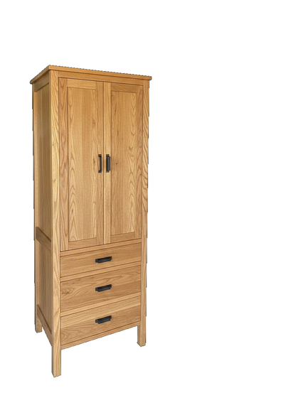 Trusty Wood California tower rendered in Hickory finish, rendering, actual wood/finish may vary