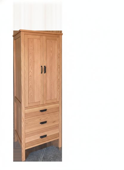 Trusty Wood California tower rendered in Red Oak finish, rendering, actual wood/finish may vary