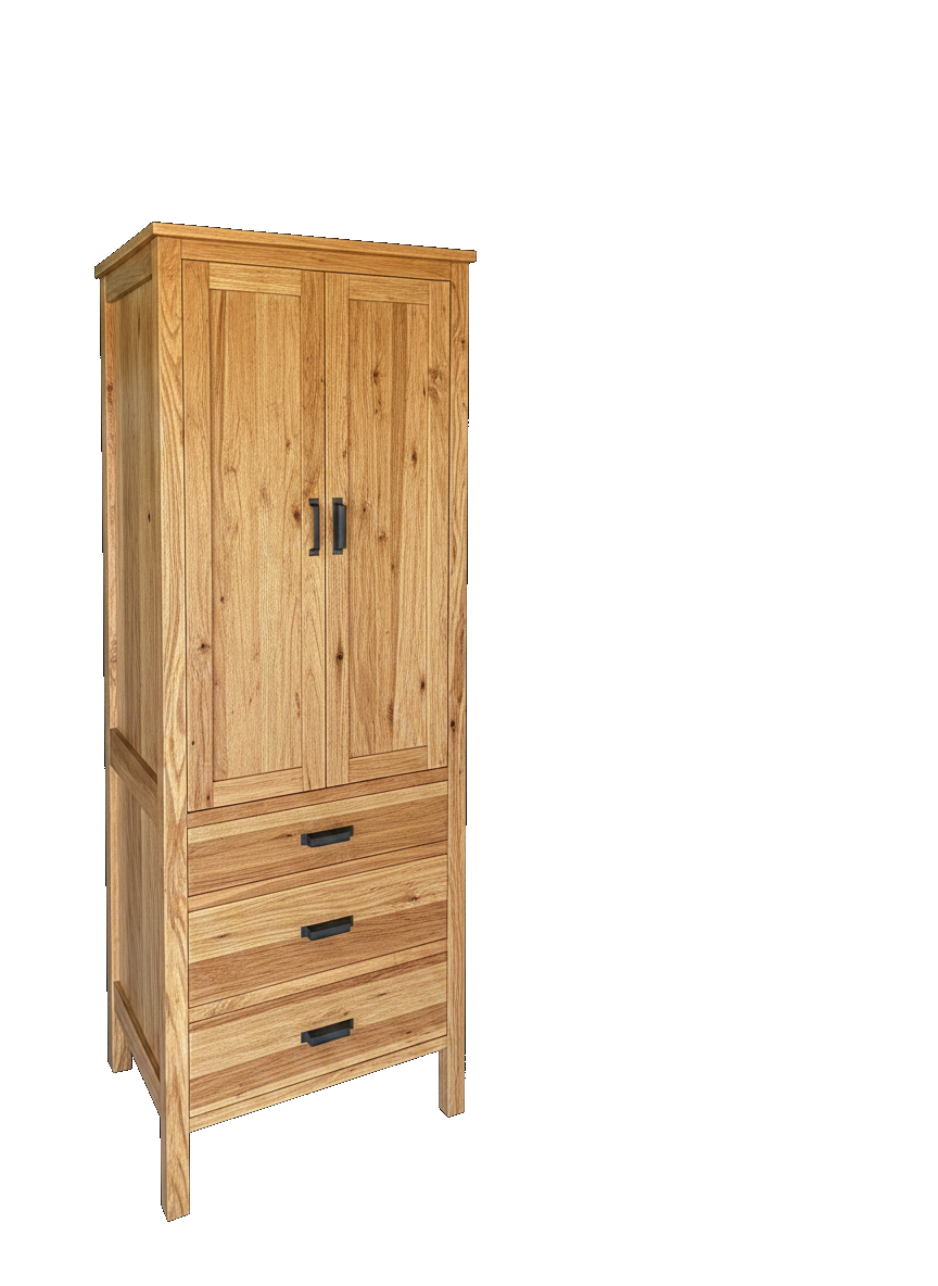 Trusty Wood California tower rendered in Rustic Hickory finish, rendering, actual wood/finish may vary
