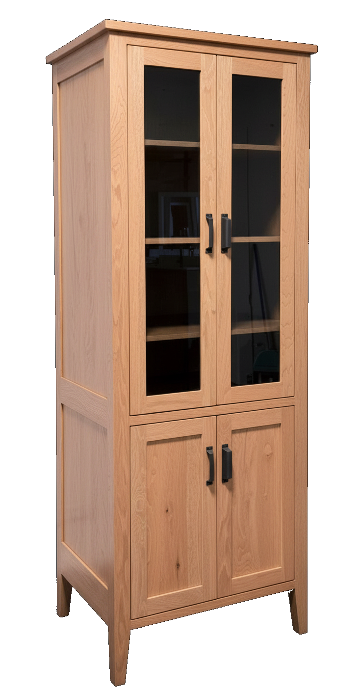 Trusty Wood Charleston tower rendered in Red Oak finish, rendering, actual wood/finish may vary