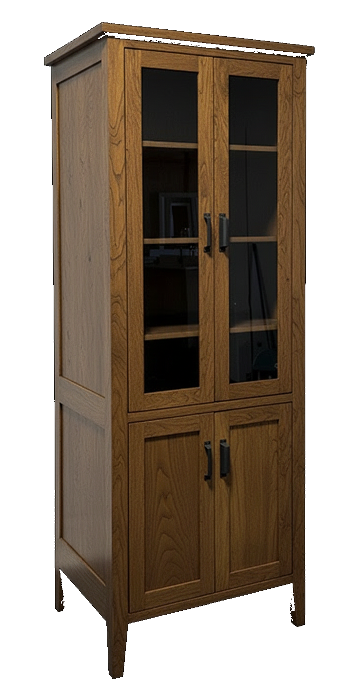 Trusty Wood Charleston tower rendered in Rustic Walnut finish, rendering, actual wood/finish may vary