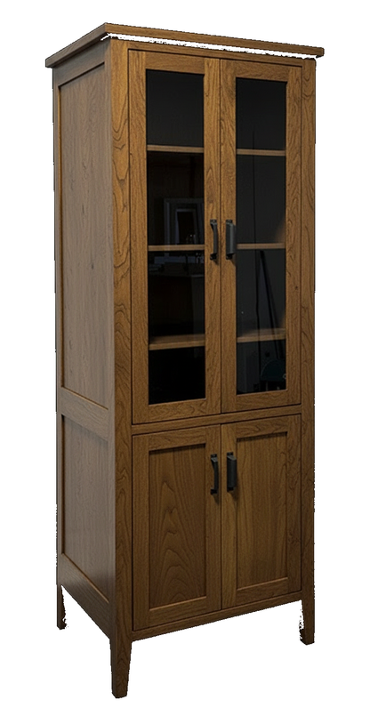 Trusty Wood Charleston tower rendered in Rustic Walnut finish, rendering, actual wood/finish may vary