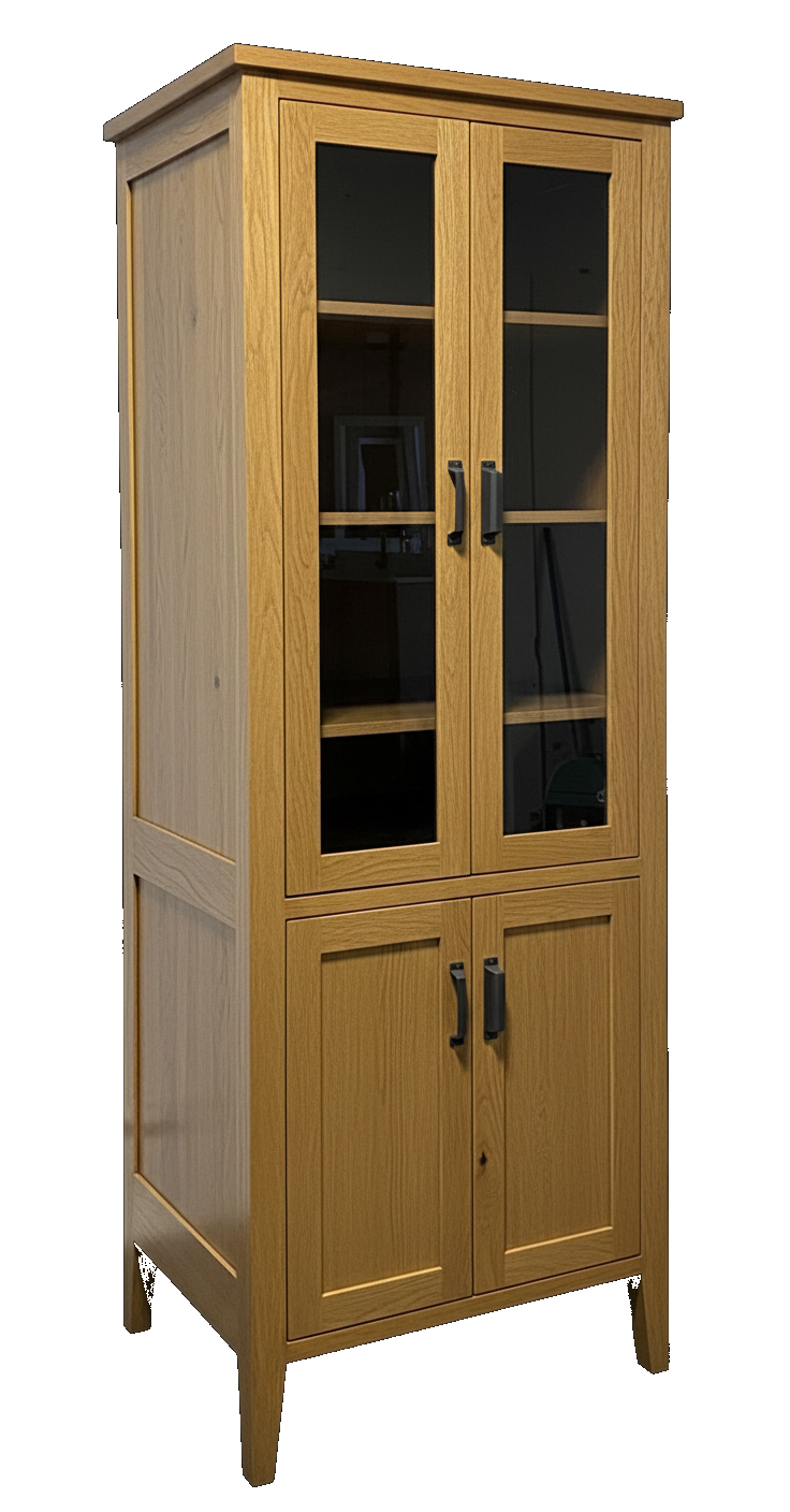 Trusty Wood Charleston tower rendered in Rustic White Oak finish, rendering, actual wood/finish may vary
