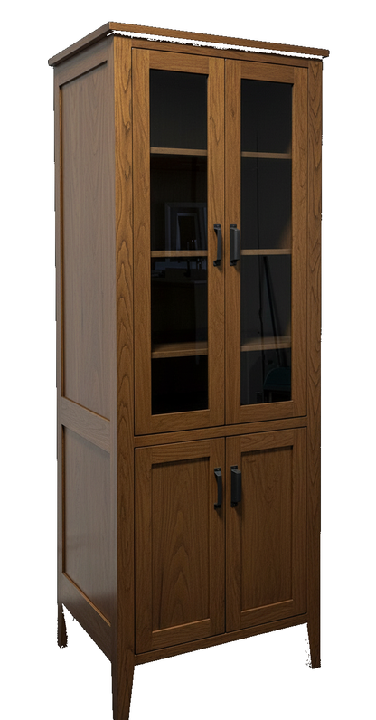 Trusty Wood Charleston tower rendered in Walnut finish, rendering, actual wood/finish may vary