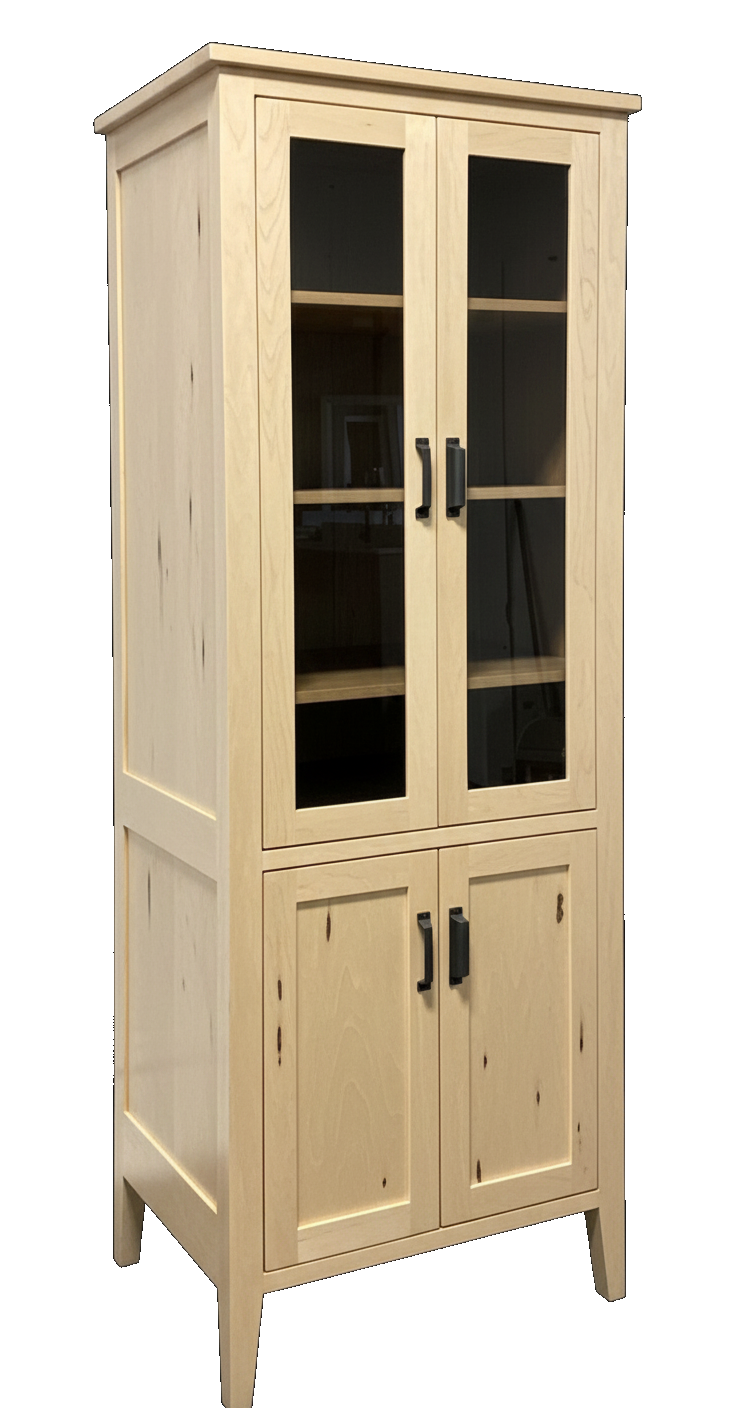 Trusty Wood Charleston tower rendered in Wormy Maple finish, rendering, actual wood/finish may vary