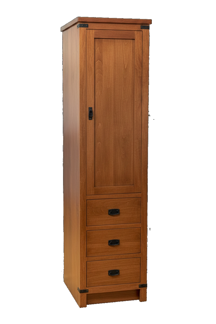Trusty Wood Lexington tower rendered in Cherry finish, rendering, actual wood/finish may vary