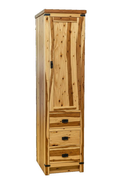 Trusty Wood Lexington tower rendered in Rustic Hickory finish, rendering, actual wood/finish may vary
