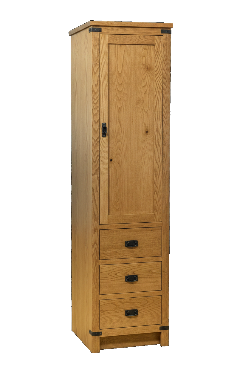 Trusty Wood Lexington tower rendered in Rustic White Oak finish, rendering, actual wood/finish may vary