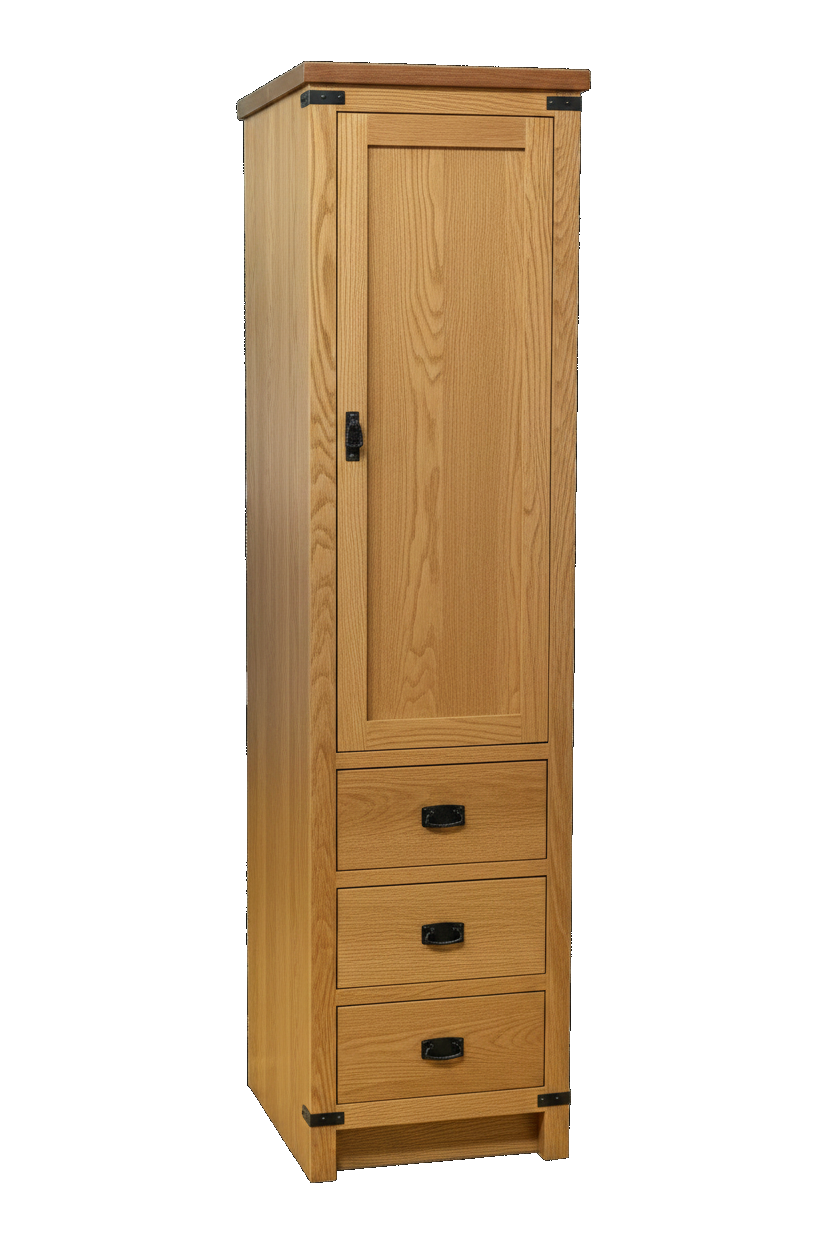 Trusty Wood Lexington tower rendered in White Oak finish, rendering, actual wood/finish may vary