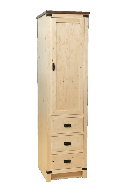 Trusty Wood Lexington tower rendered in Wormy Maple finish, rendering, actual wood/finish may vary