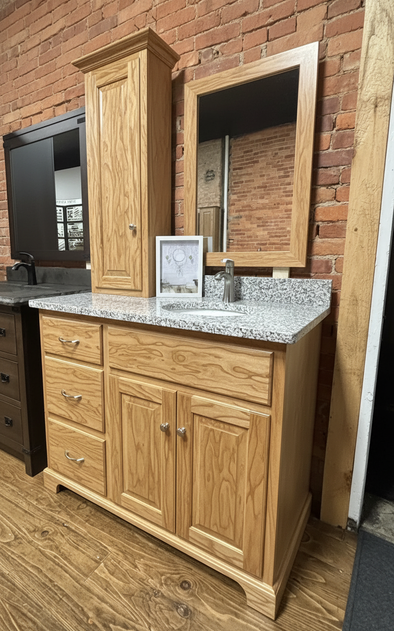 Trusty Wood Southerland tower rendered in Rustic Hickory finish, rendering, actual wood/finish may vary