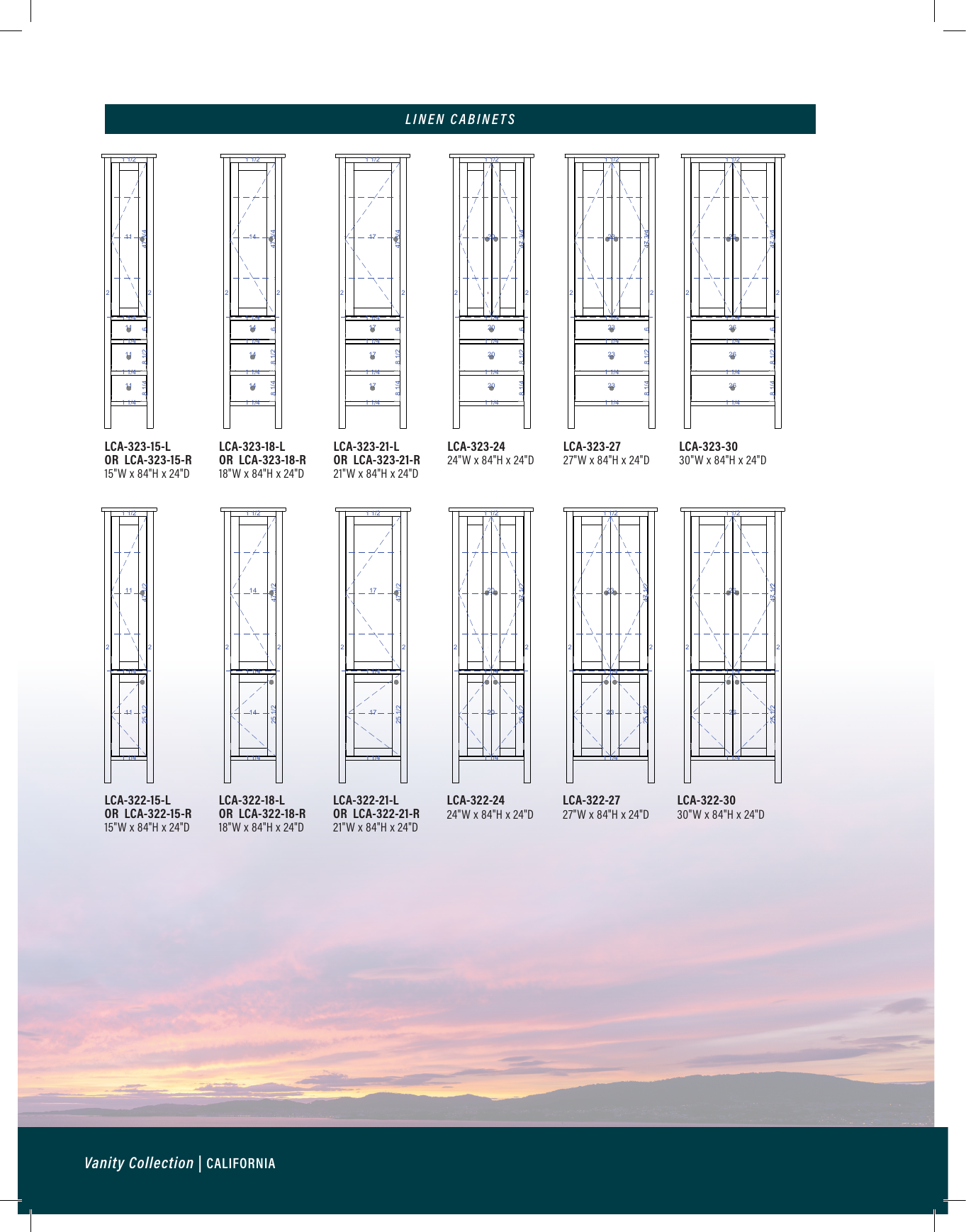 california Linen Cabinet dimensions