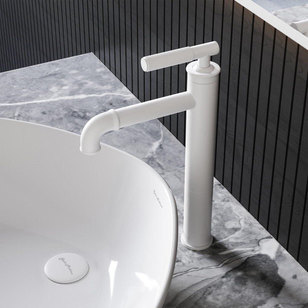 Swiss Madison Avallon single hole bathroom faucet in Matte White, SM-BF91MW