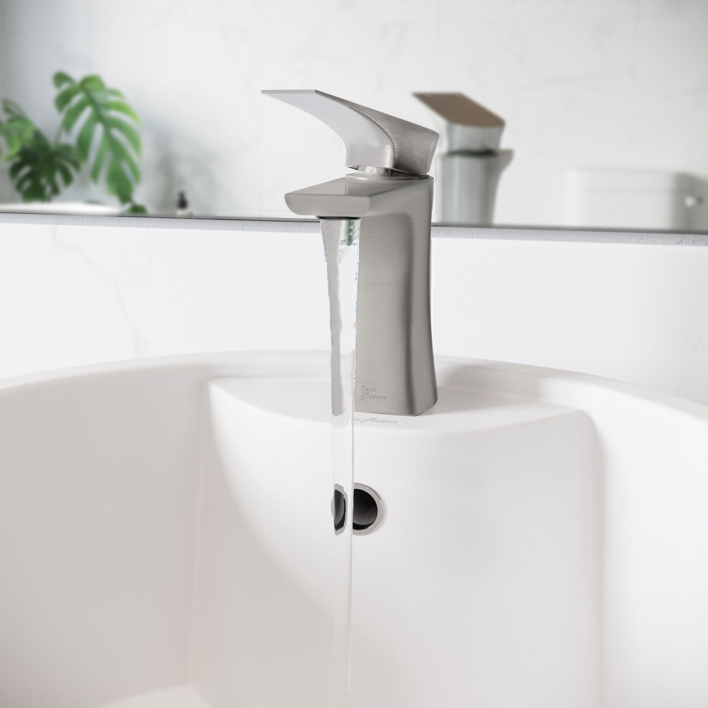 Swiss Madison Monaco single hole bathroom faucet in Brushed Nickel, SM-BF20BN