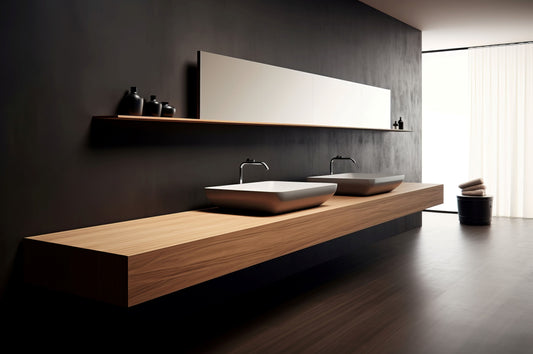 Double Sink Wall Mount / Floating, White, Bathroom Vanity