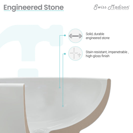 Swiss Madison, 60" Vanity Top Bathroom Sink